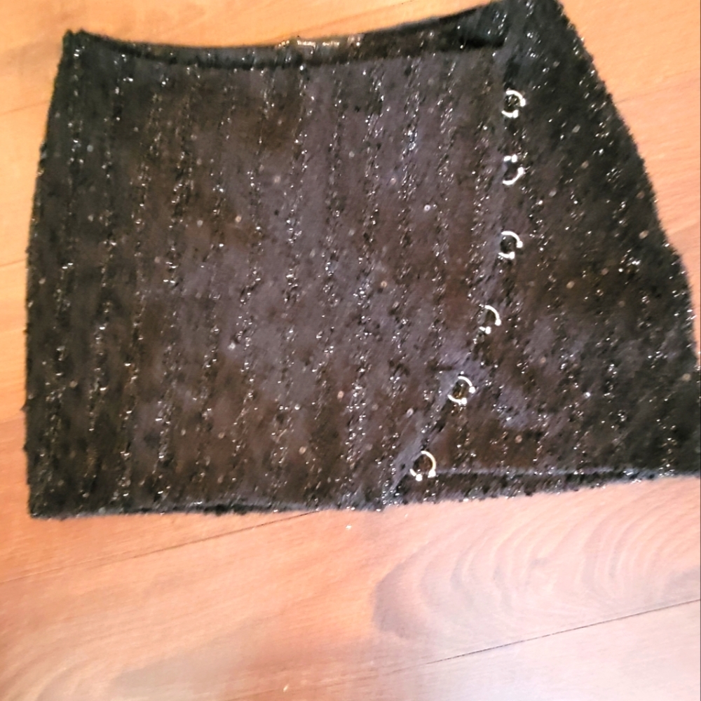 Trafalgar Collection black sequined mini skirt